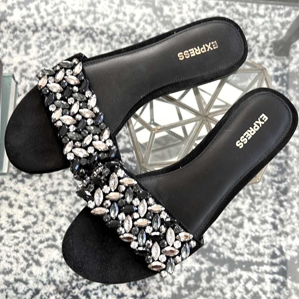Express flat jeweled sandals, 6